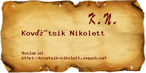 Kovátsik Nikolett névjegykártya